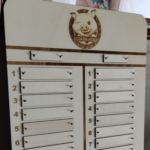 Darts leaderboard table laser ready cut files /svg dfx ai lbrn files included