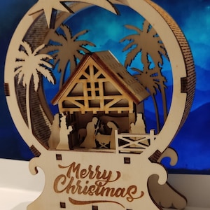 Nativity scene Lamp 3mm /jesus /christ / laser /cut files / svg /dxf /ai /lbrn/ files included/ Digital download