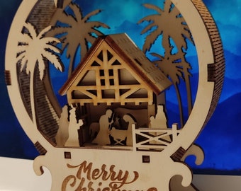 Nativity scene Lamp 3mm /jesus /christ / laser /cut files / svg /dxf /ai /lbrn/ files included/ Digital download