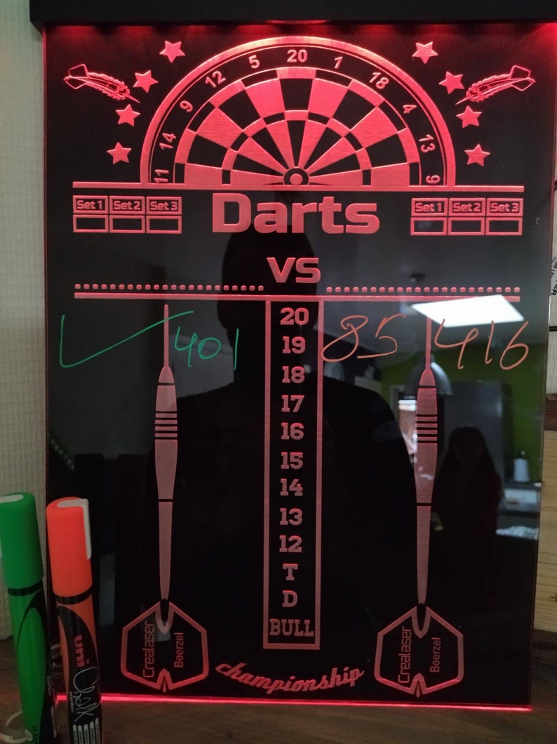 Led Darts Score Board Laser Cut Files Lbrn Svg Dfx Ai Files Etsy