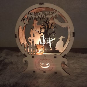 Lámpara de Halloween / láser / archivos cortados / svg / dxf / ai / lbrn / archivos incluidos / Descarga digital