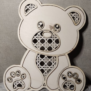 Rotan teddybeer 2 laag laser klaar bestand svg lbrn dfx ai-bestanden inbegrepen