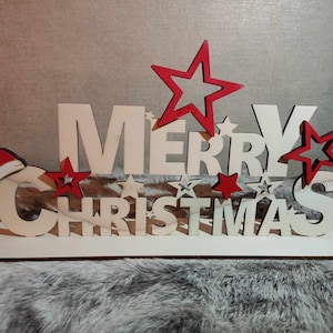 Merry Christmas stand 2 layer 3mm and 4mm svg / dfx / lbrn / ai files included /laser ready /download