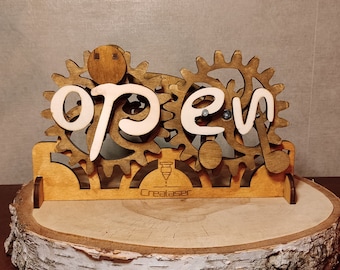 open closed sign laser cut files / download / lbrn svg ai dfx files included