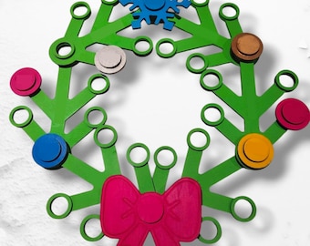 Brickstyle christmas wreath laser cut files / download / ai /lbrn / svg / dfx files included