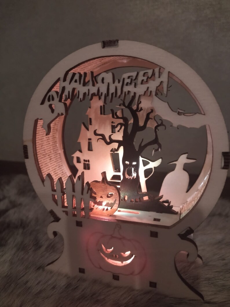 Halloween Lamp / Laser /cut Files / Svg /dxf /ai /lbrn/ Files Etsy