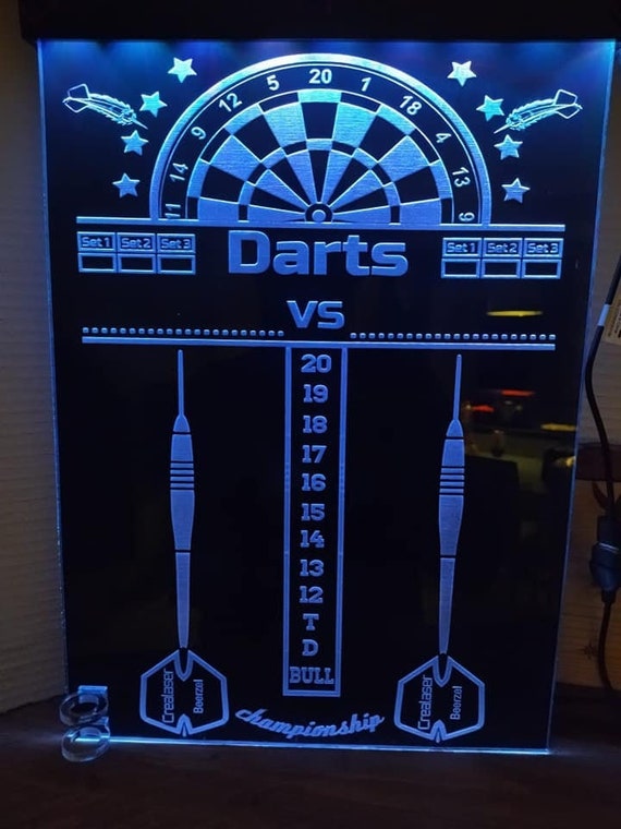 Led Darts Score Board Laser Cut Files Lbrn Svg Dfx Ai Files Etsy