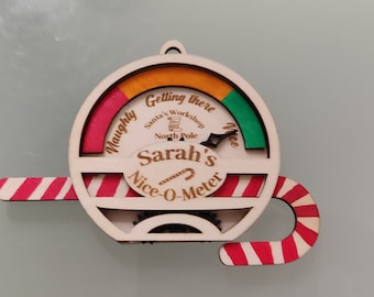 Nice-o-meter christmas ornament laser ready files 3mm/ ai svg dfx lbrn files included / digital download /working gears