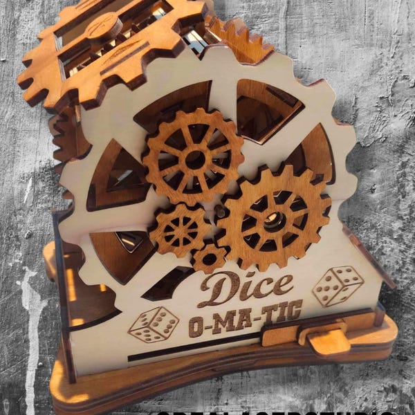 Dice O-MA-TIC laser cut files / download / mechanical / lbrn svg ai dfx files and manual included