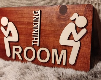 Thinking Room bathroom toilet sign laser ready files - dfx lbrn svg ai files included download