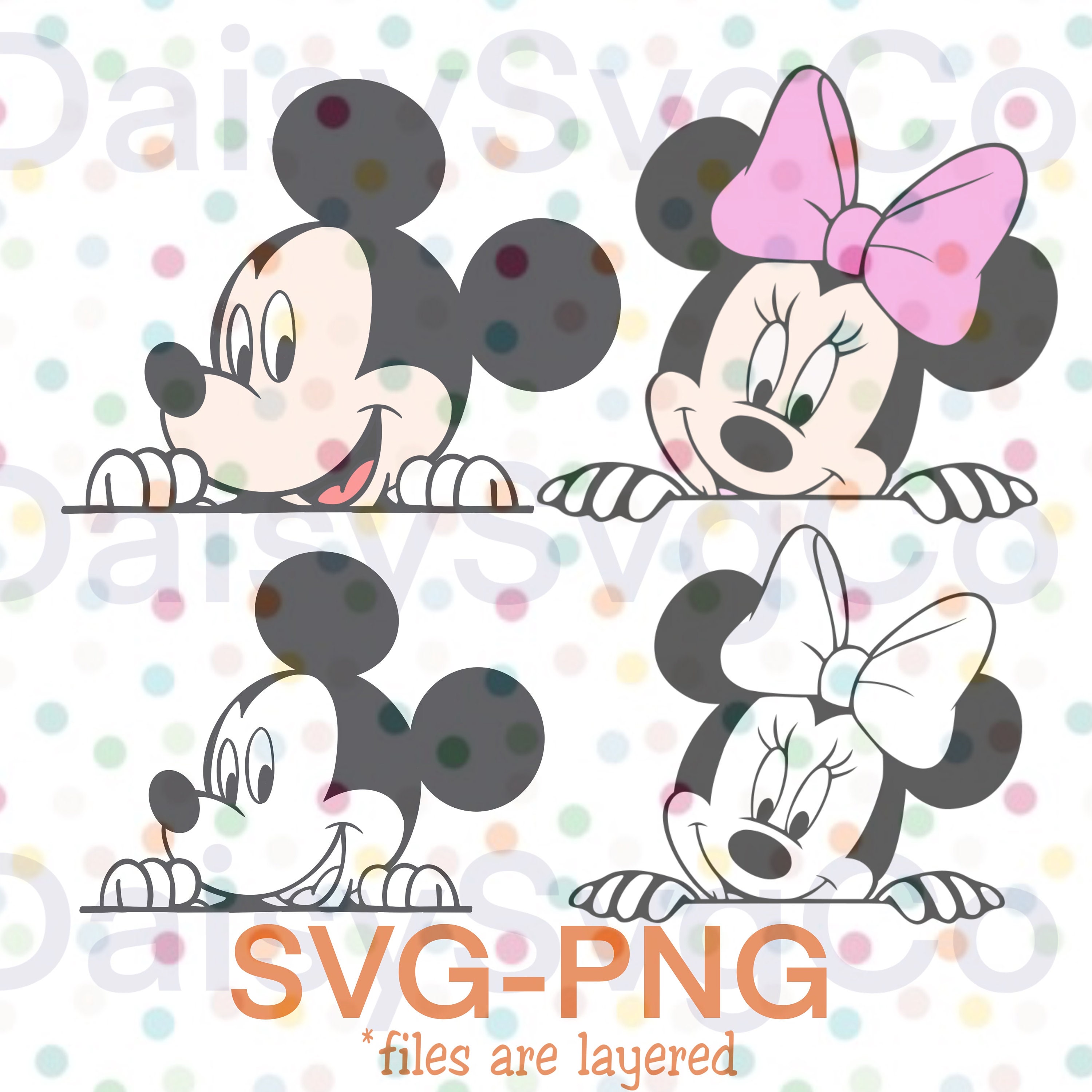Mickey and Minnie Mouse Peek a Boo SVG