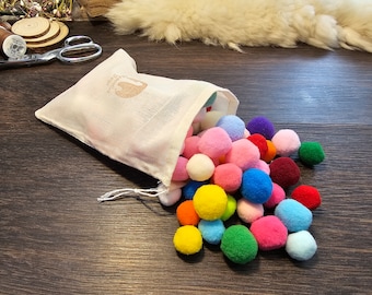 Catnip Pompom Cat Toys: Soft Plush Balls, 35-Piece Set