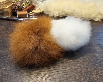 Alpaca Fur Cat Kicker Toy: Handmade Wool-Filled Catnip Toy