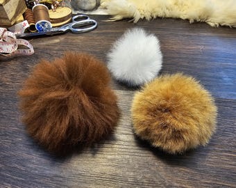 Alpaca Fur Pompom Cat Toys: Organic Catnip Infused, Handmade (Set of 3)