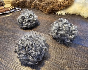Handmade Gotland Sheep Wool Cat Toy: Natural Curly Fur, Catnip Optional