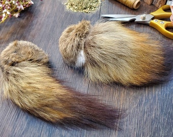 Catnip Rabbit Fur Ball with Coyote Tail - Natural Cat Toy (2 Included)