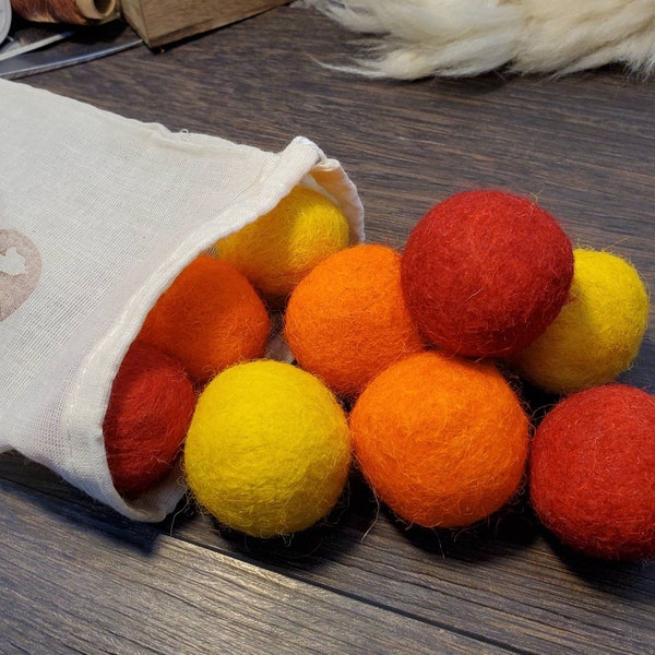 1.5 inch Felted Wool Balls, cat toys, 9 natural wool balls included, free shipping. Catnip infused option, cat toys cute, multi color balls.