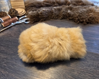 Handmade Alpaca Fur Cat Toy Kicker Organic Catnip & Wool Filled, Real Fur cat toys. All natural