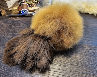 Handmade Alpaca Fur Cat Toy: Suri Alpaca Tail, Wool Filled
