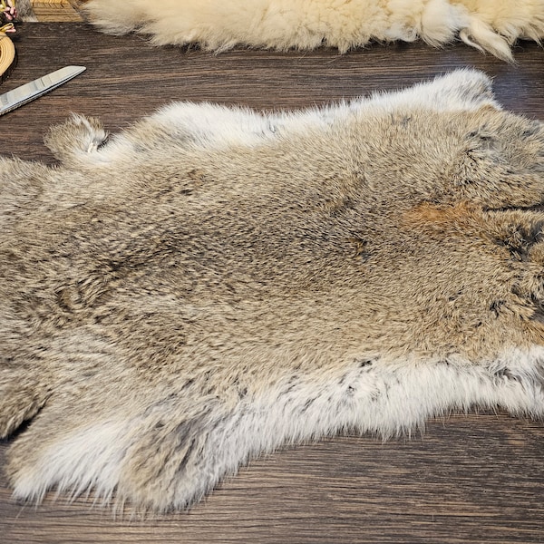 Beautiful natural color Rabbit fur, skin, hide, very soft, all natural, organic, DIY, craft supplies, leather, fur, sewing, pet bed, cat bed