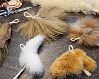 Alpaca Fur Cat Wand Toy Attachments: Organic Catnip Toys (Set of 2)