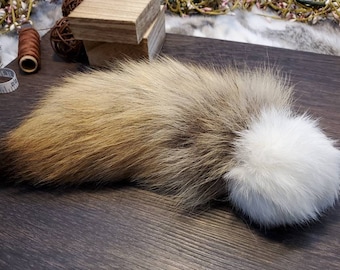 Handmade Catnip Cat Toy: Rabbit Fur Ball with Coyote Tail