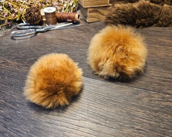 Golden Alpaca Fur Cat Toys: Soft Pompoms with Catnip (Set of 2)