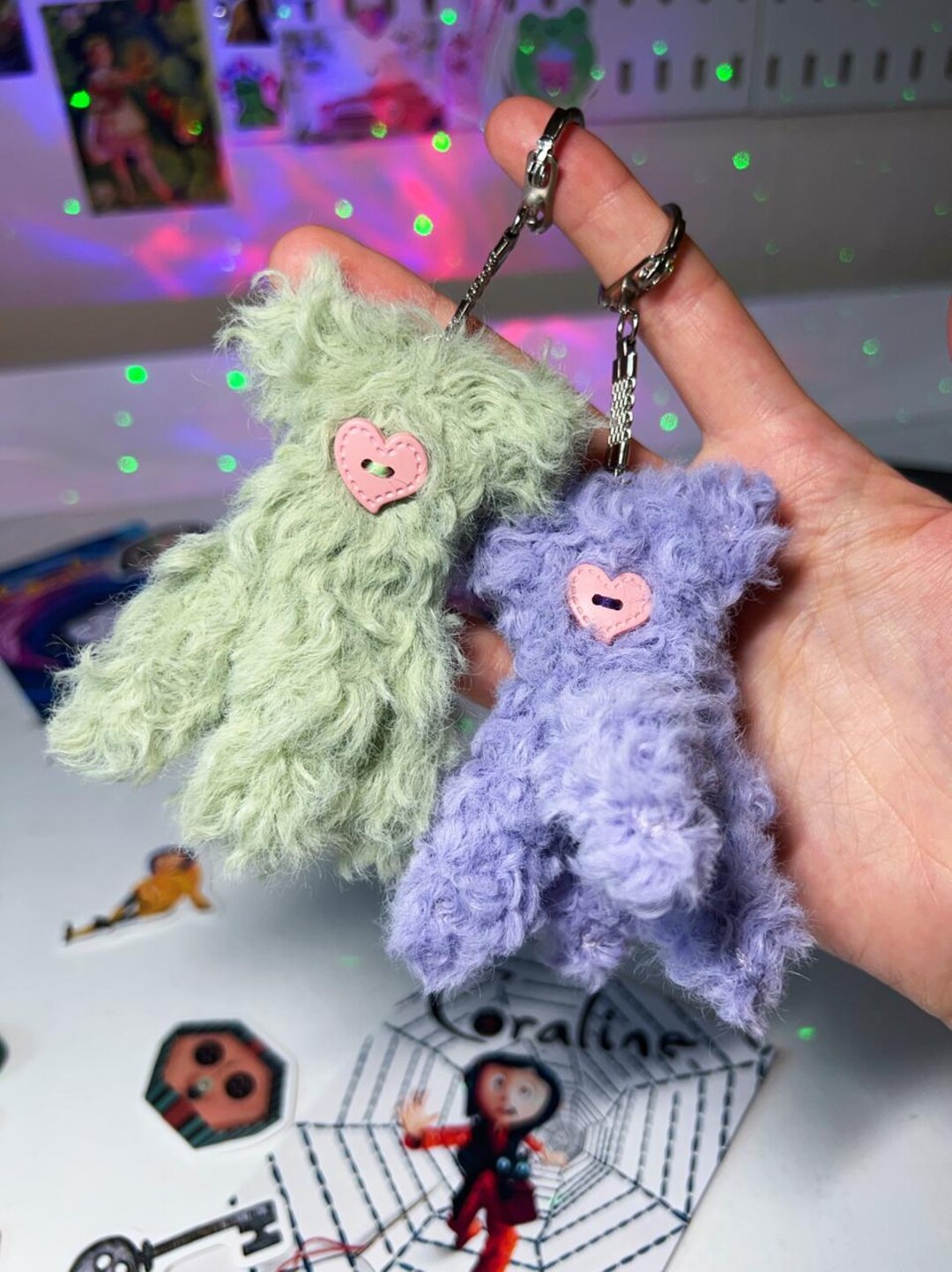Plushie Squid Keychain Fuzzy Button - Etsy