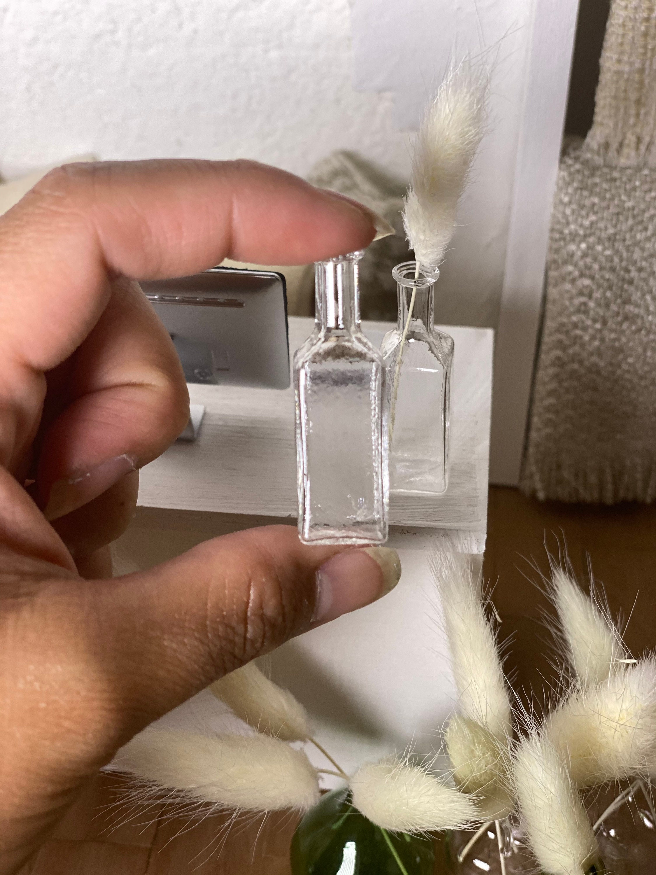 Miniature Glass Bottle With Flower Arrangement Option Etsy