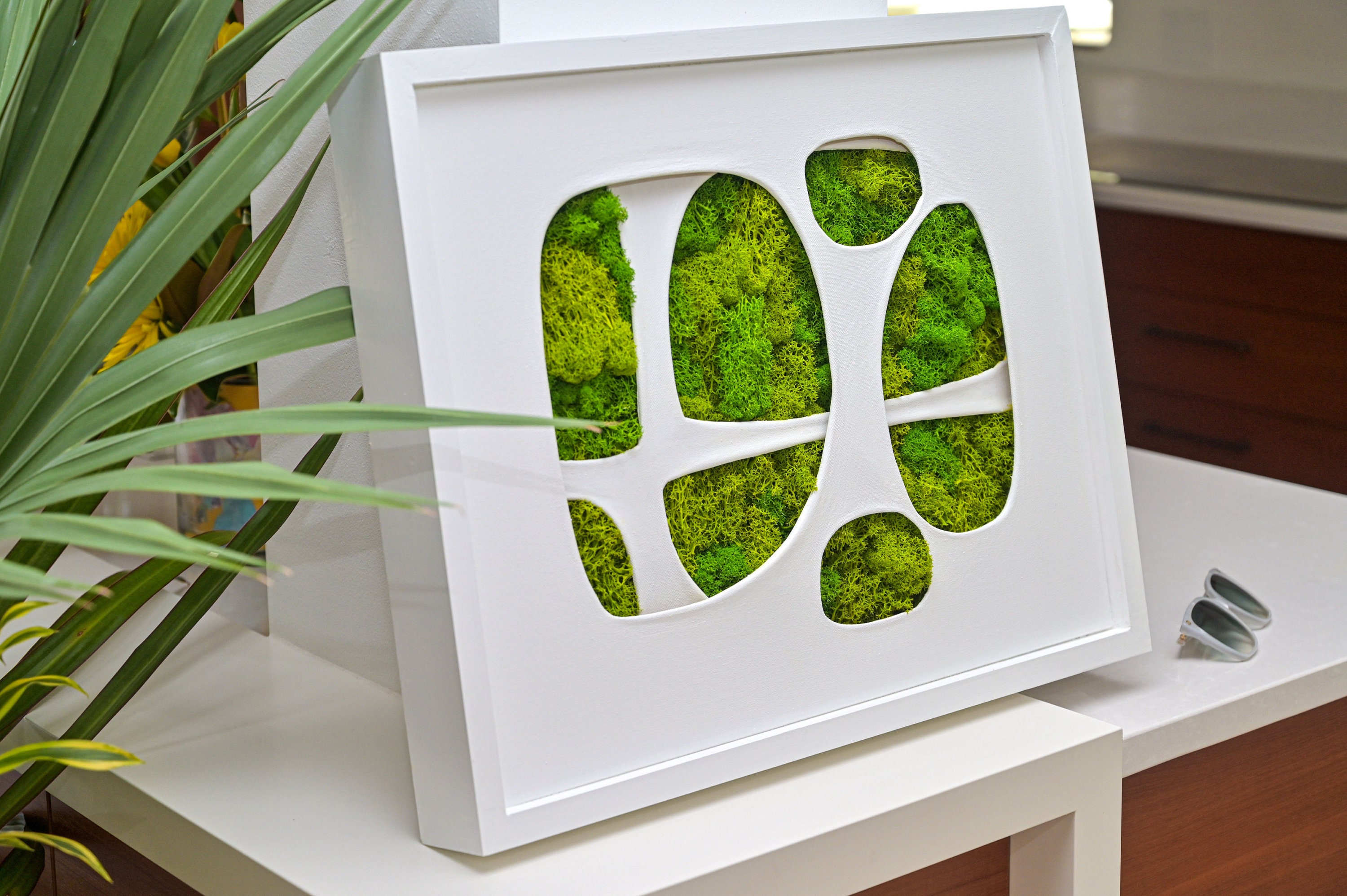 Green Moss Art 3D on Canvas Moss Wall Art Moss Painting Etsy