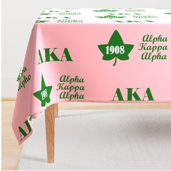 AKA Alpha Kappa Alpha Tablecloth for Dining, Dinner Parties, Weddings, Outreach, Community Events - Round and Rectangular Sizes