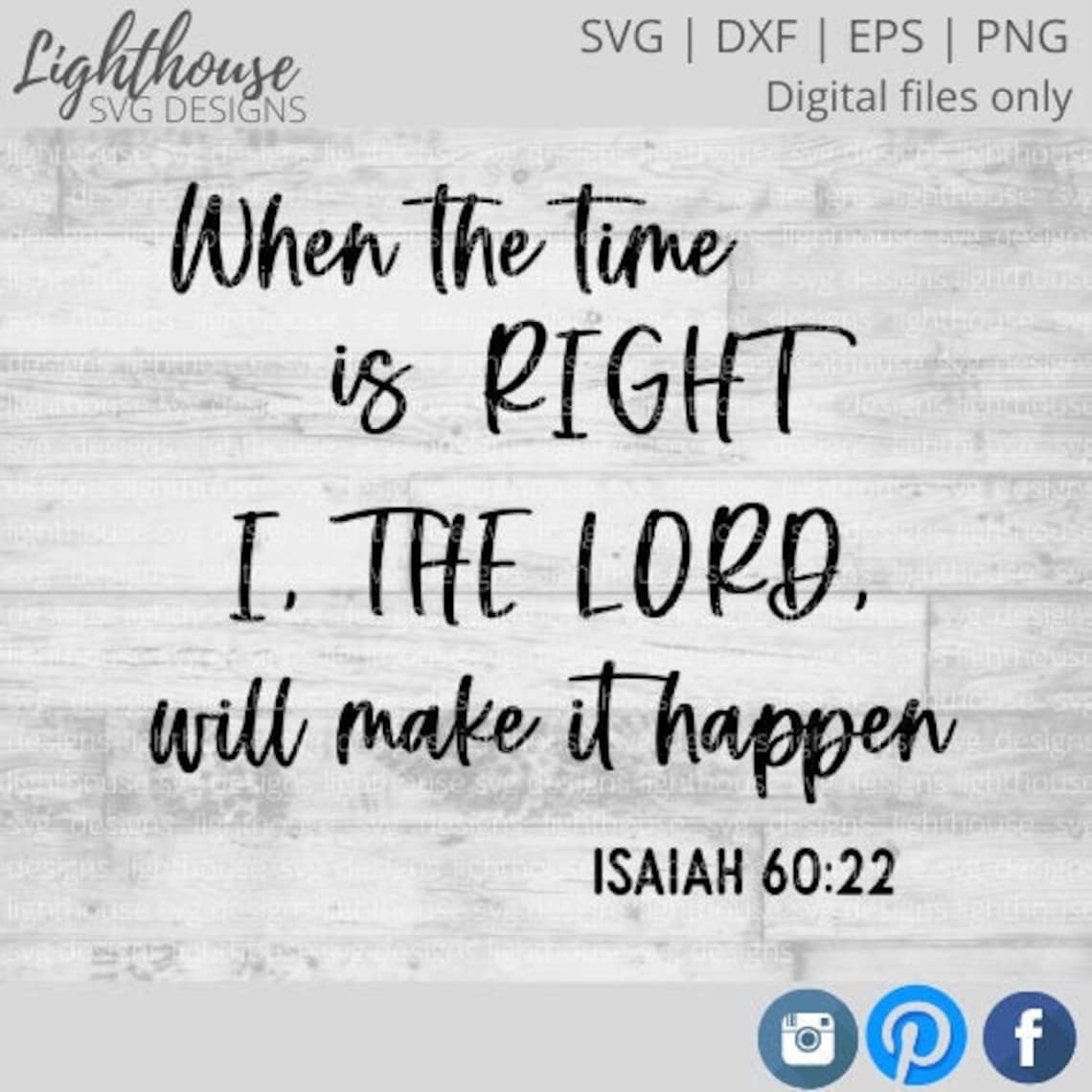 Isaiah 6022 The Lord Will Make it Happen SVG DXF EPS png Etsy