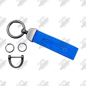 NEW Hot Iron Pressed Genuine Alcantara Mercedes AMG Double Sided Logo *Keychain ONLY*