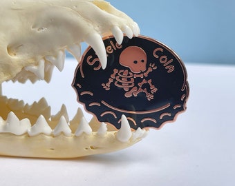 Skeleton Cola Bottle Cap Hard Enamel Pin - Kawaii Skeleton Enamel Pin - Kawaii Pins - Kawaii Acessories