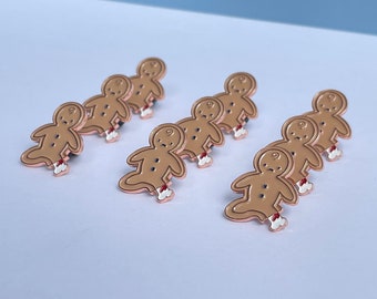 Gingerbread Man Cookie Soft Enamel Pin ~ Rose Gold Gingerbread Man Enamel Pin ~ Baking Enamel Pin