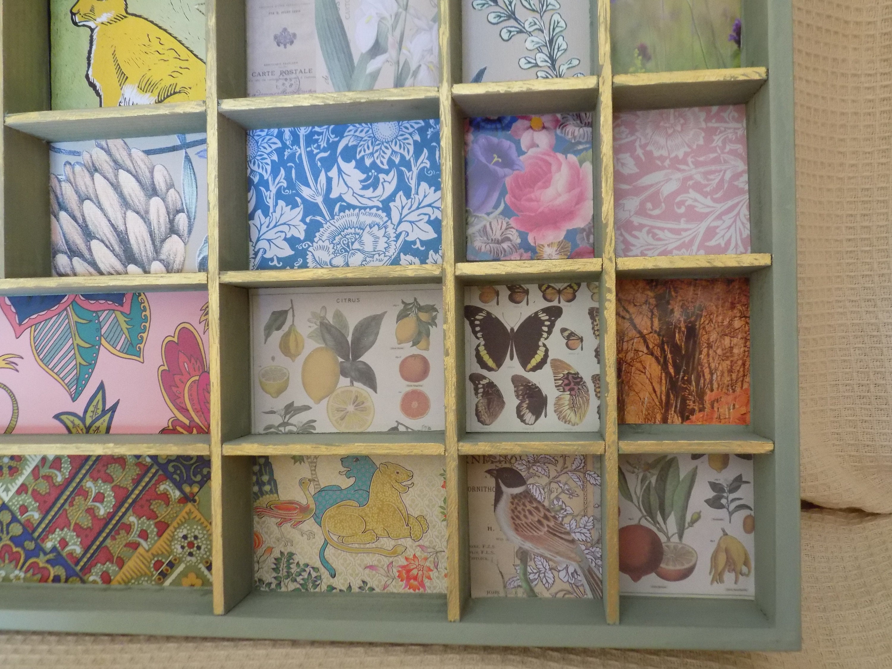 Curios Shelf Unit, Decoupage Painted Nik Nak Shelf Wall Ornament Etsy UK