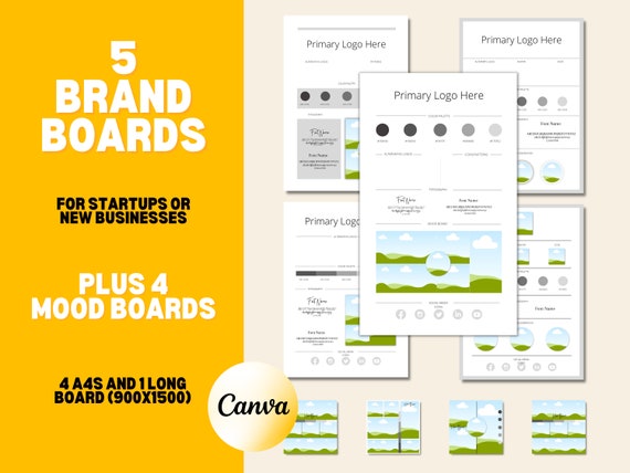 Editable Brand Boards in Canva Branding Kit Templates Mood - Etsy
