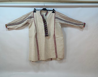 Hand embroidered traditional Turkish clothing, Turkish cotton women&#39;s clothing, traditional Yoruk clothing, hand woven cotton women&#39;s cloth
