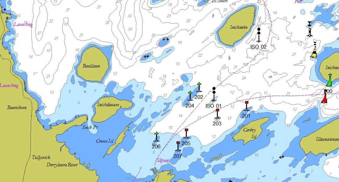 Irish Fishing Map Galway Lough Corrib Etsy