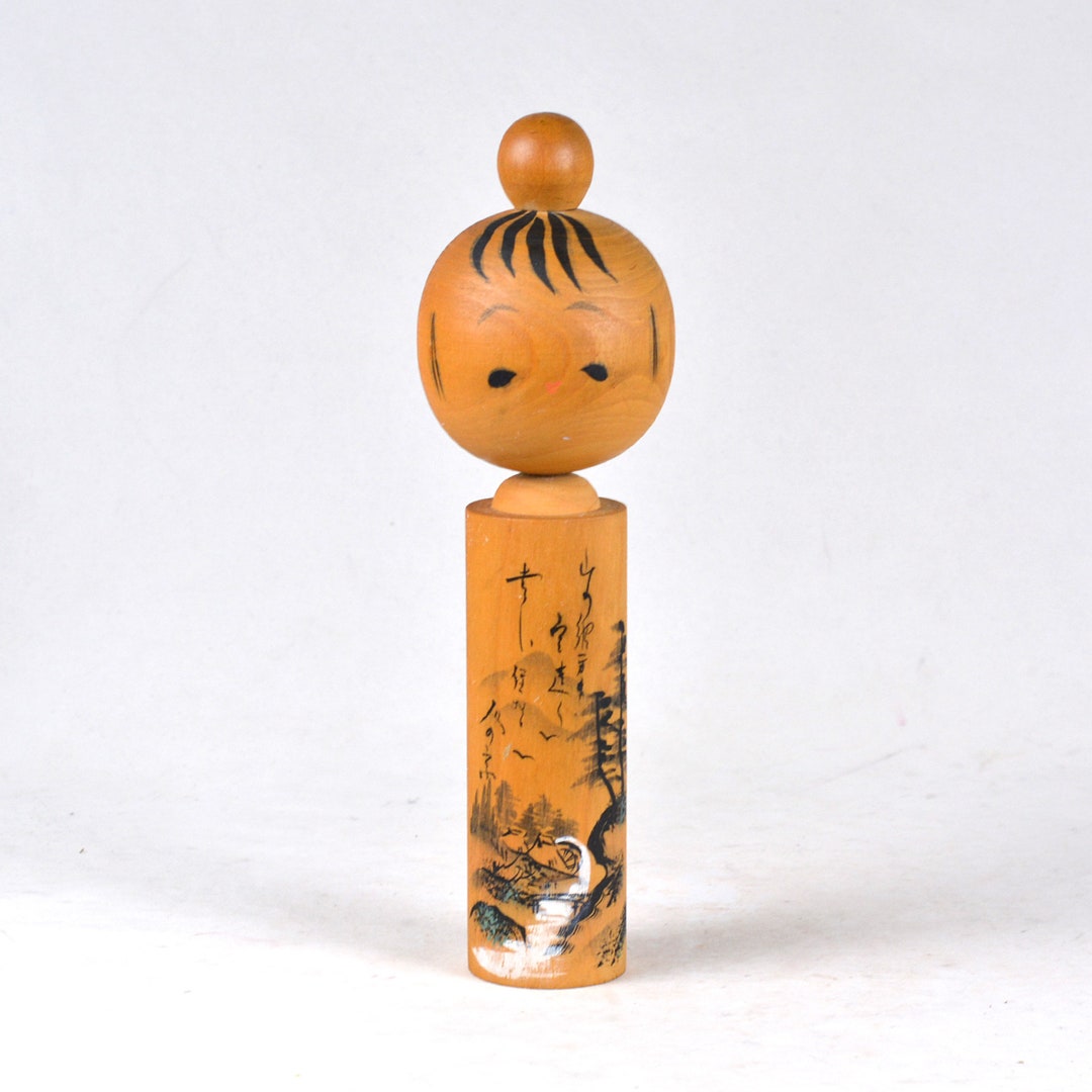 Vintage Japanese Doll Art Doll Kokeshi Doll With Hand Painted Etsy