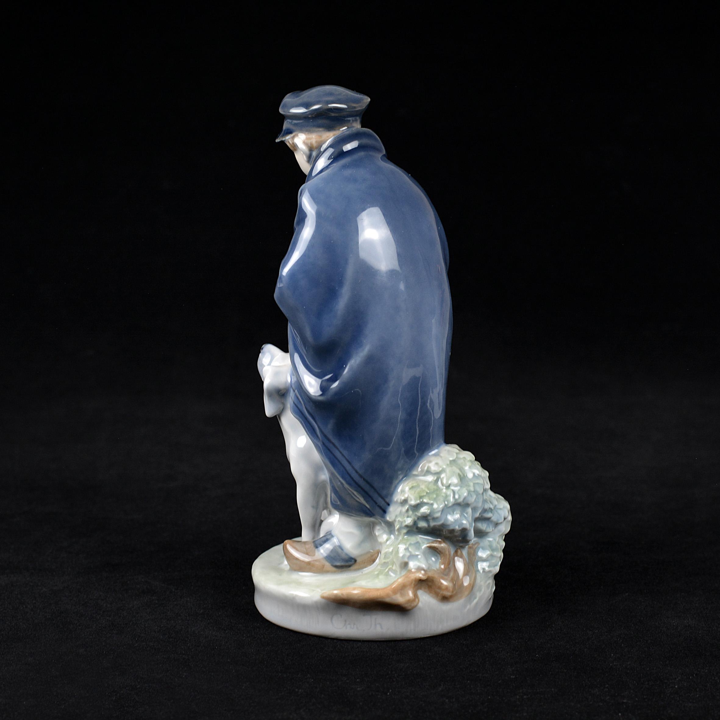 ヴィンテージ ロイヤルコペンハーゲン 磁器フィギュア：羊飼いの少年と