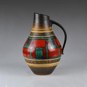 Fat Lava Vase: Mid-Century Modern West German Pottery, Vintage Design (11.8”/30cm) (N4097)
