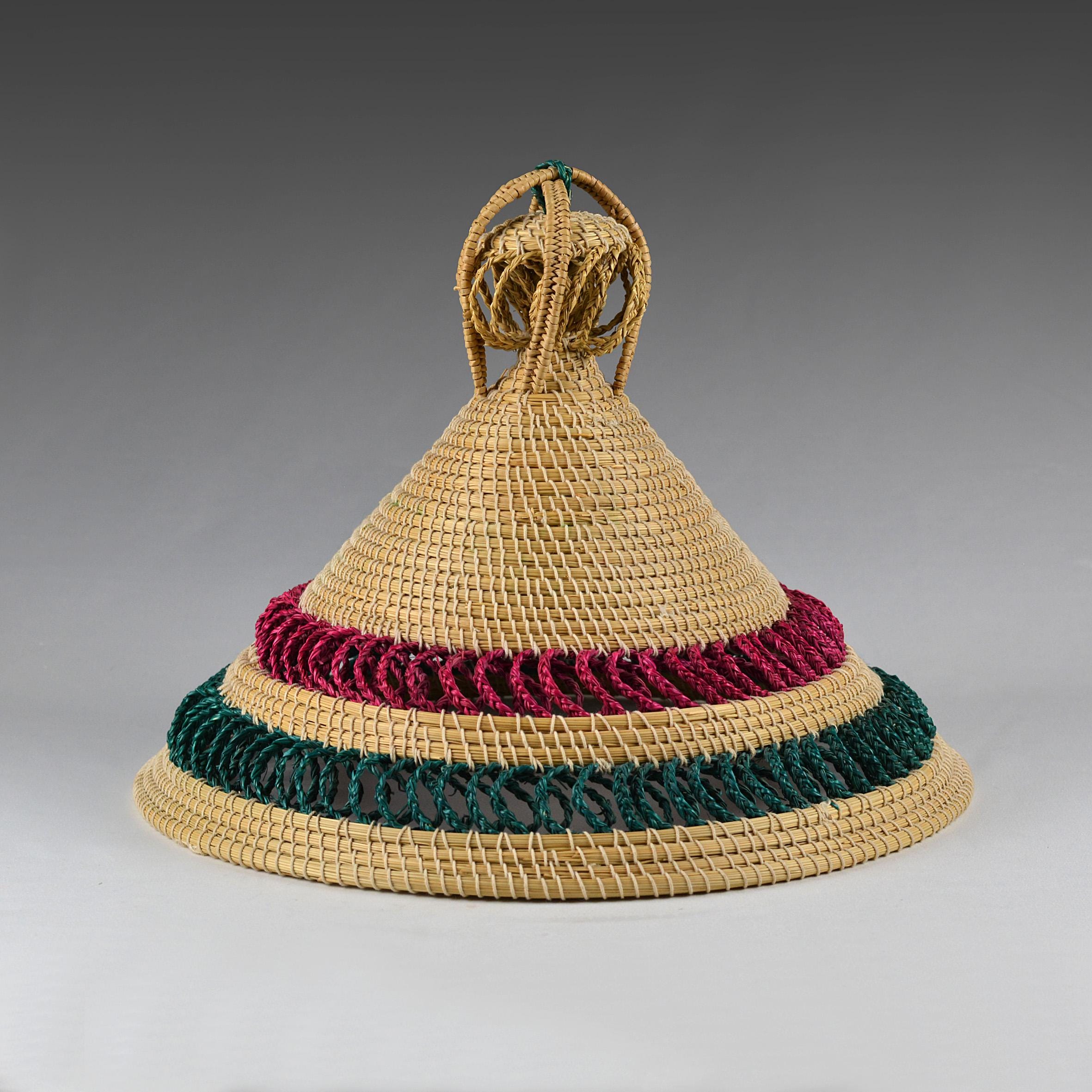 Vintage Basotho Straw Hat Mokorotlo Lesotho National Symbol Folk Art 