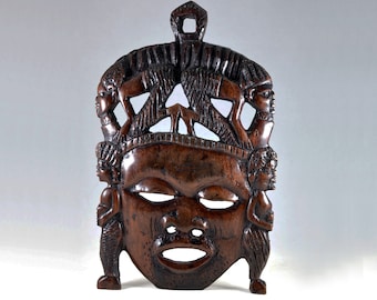 専用になりました。ダン族　アフリカ　木彫り　仮面 Yahoo!オークション - アフリカンアート ダン族「パスポートマスク」木