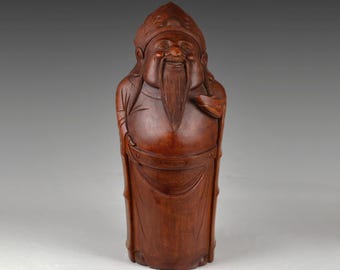 竹の根彫りの芸術的なフィギュア、手彫りの芸者フィギュア（中国製