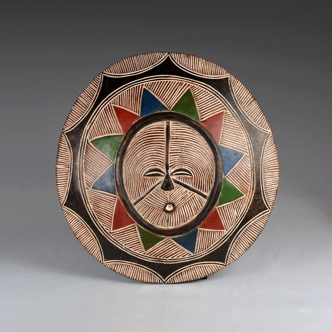 Cameroon Bamiléké Tribal Shield: Authentic West African Art, Circa