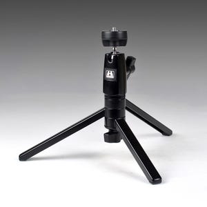 HAKUBA Mini treppiede da tavolo pieghevole in metallo nero con custodia originale Made in Japan (N3753)