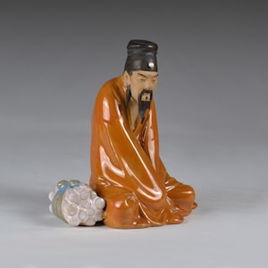 Statuetta vintage Shiwan Mudman: studioso della dinastia Song cinese Su Shi (5,7&quot;/14,5 cm) (N4185)