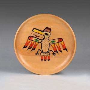 Vintage Haida Raven Holzschnitzerei: Nordwestküste Indigene Kunst (13&#39;6 &quot;/ 34,5 cm) (N4123)