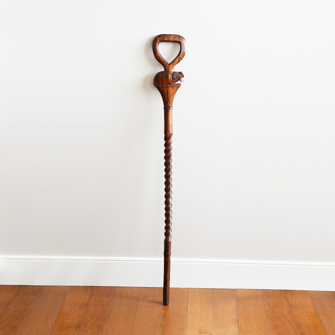 Heavy African Kenyan Hand Carved Ironwood rosewood Unisex Walking Stick